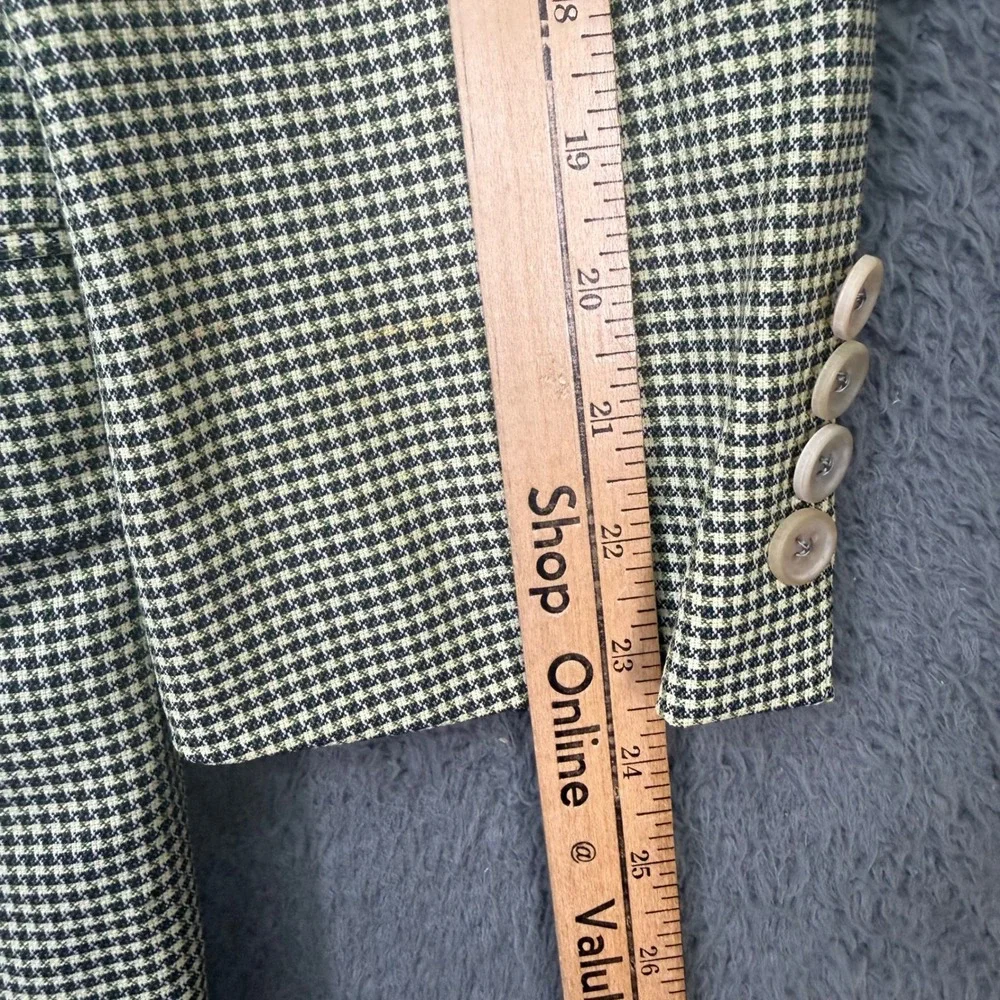 Ermenegildo Zegna Blazer Mens 56 IT 46 US Tan Houndstooth Wool Sport Coat